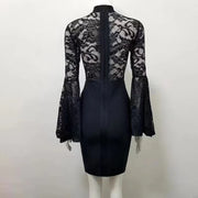 Stunning Knit dress with lace bell sleeves
