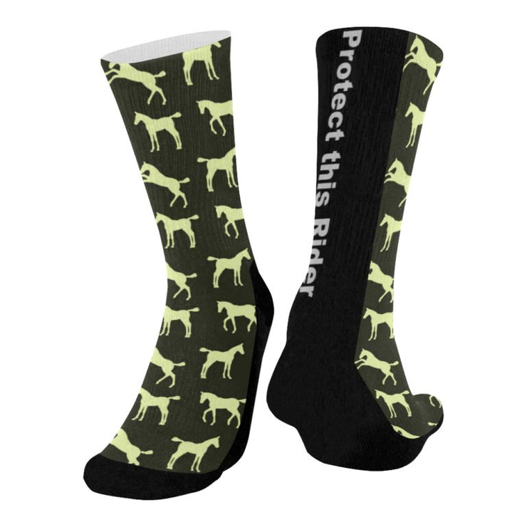 Horse Print Mid Calf Sock