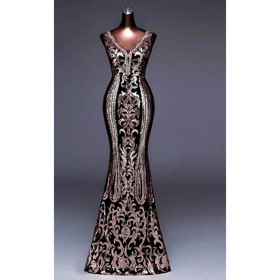 slim fit dress slacks Vintage 1950s Gold Lame Ballgown Dress – ALEXANDRA-KING main image 0