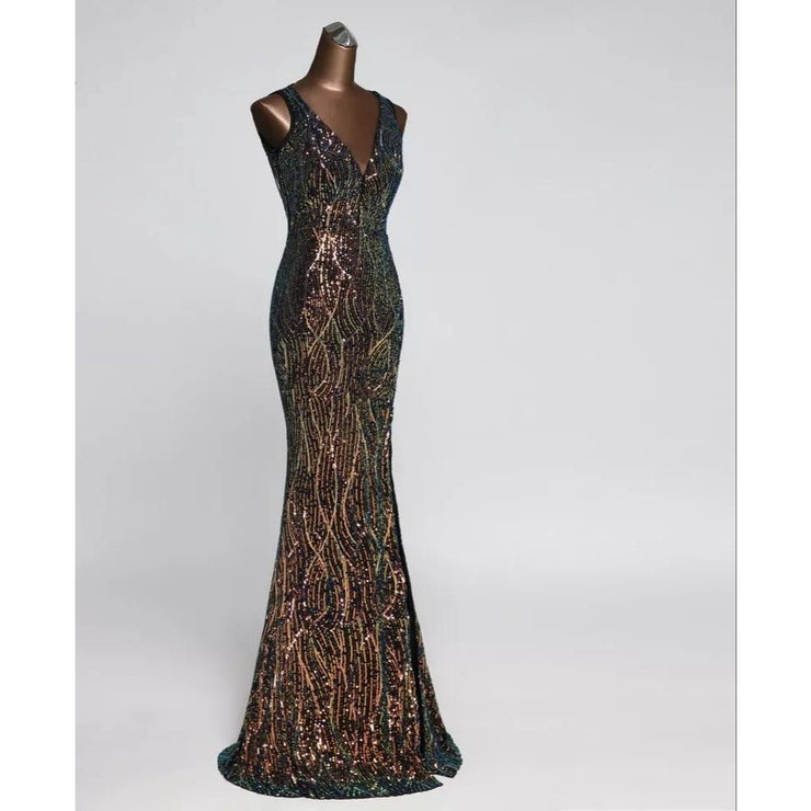 Waterfall Back Gown