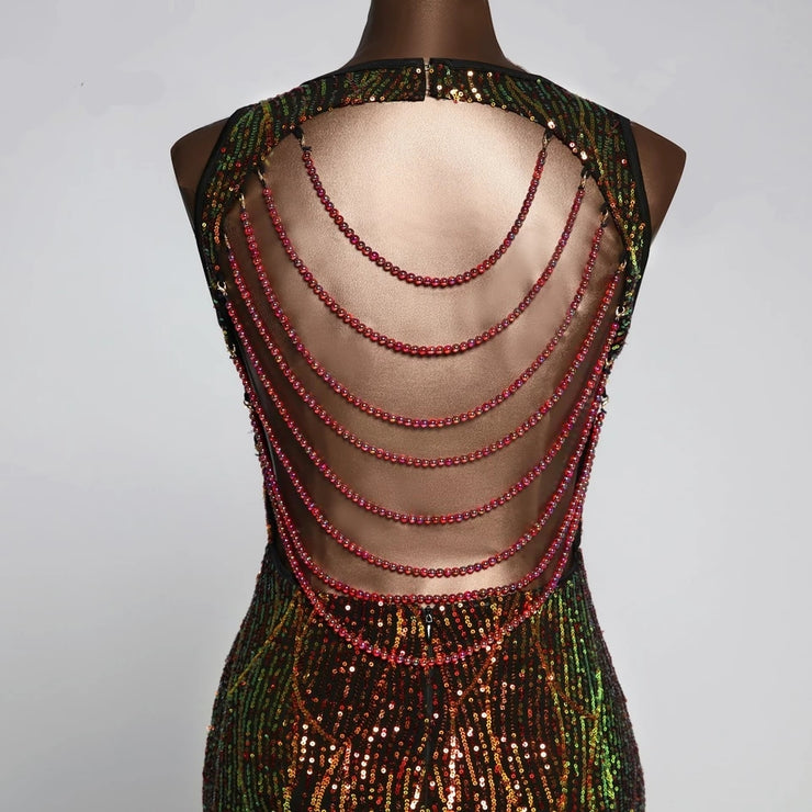 Waterfall Back Gown