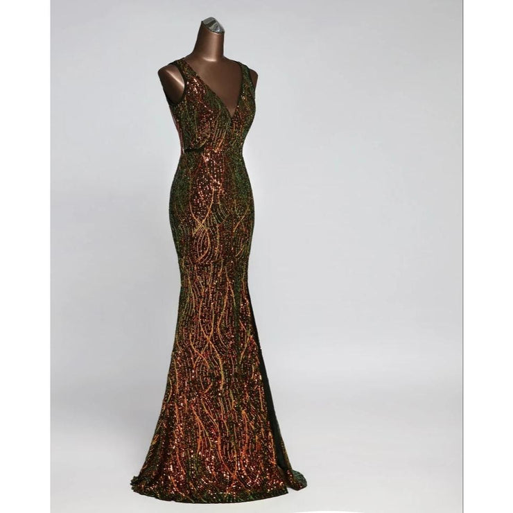 Waterfall Back Gown
