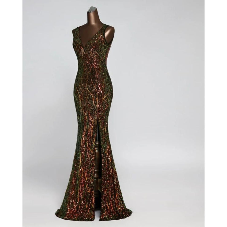 Waterfall Back Gown