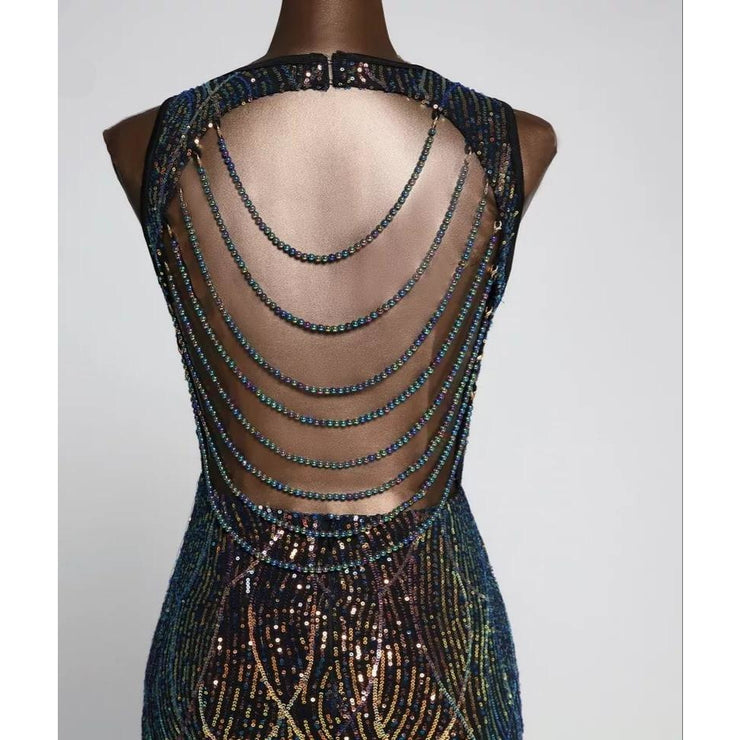 Waterfall Back Gown