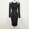 Long sleeve  Knit dress with shoulder treatment