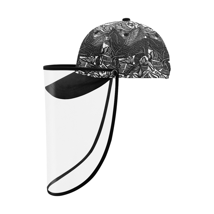 Designer cap with detachable face shield