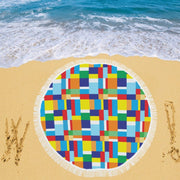 Color Block Circular Beach Blanket/Shawl