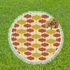 Retro Print Circular Beach Blanket/Shawl
