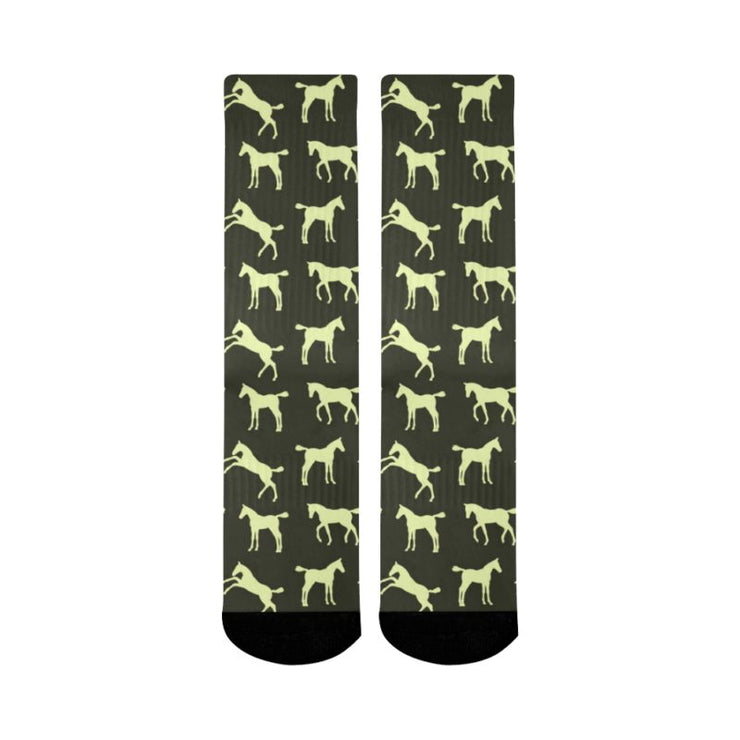 Horse Print Mid Calf Sock