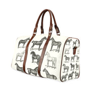 Vintage Horse Print Travel Bag