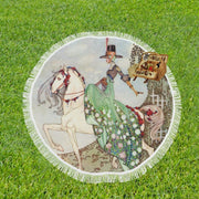 Horse Illustration Circular Beach Blanket/Shawl