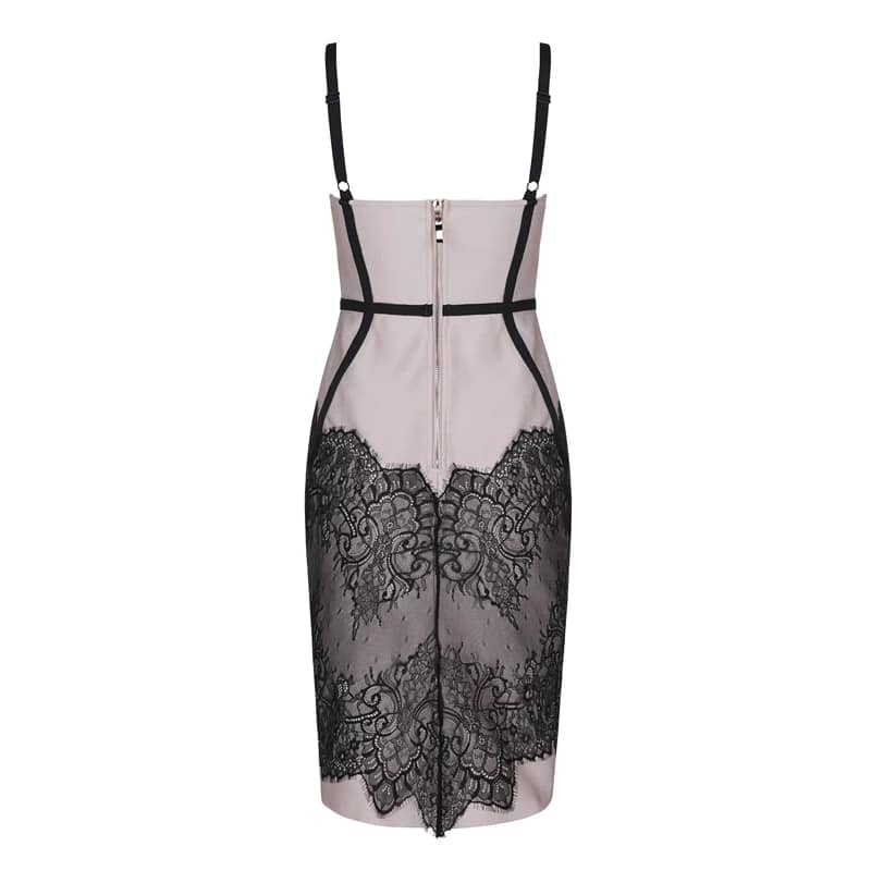 Knit dress with lace treatment – DALIA MACPHEE