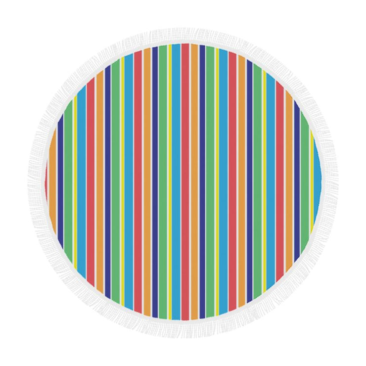 Striped Circular Beach Blanket/Shawl