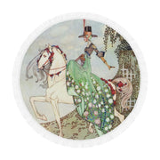 Horse Illustration Circular Beach Blanket/Shawl