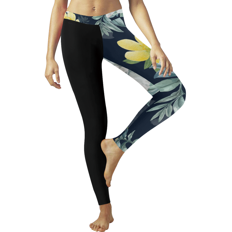 Japanese Flower Low Rise Leggings