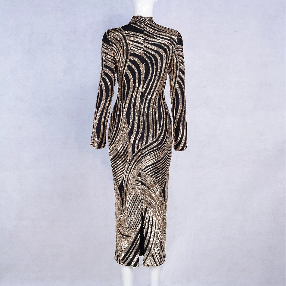 Sequin Cocktail Dress Medium / Blk/Gld Sequin Cocktail Dress Medium / Blk/Gld