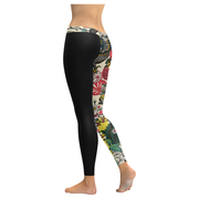 Japanese Flowers Low Rise Leggings