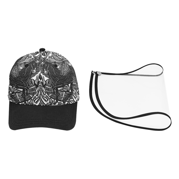 Designer cap with detachable face shield