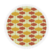 Retro Print Circular Beach Blanket/Shawl