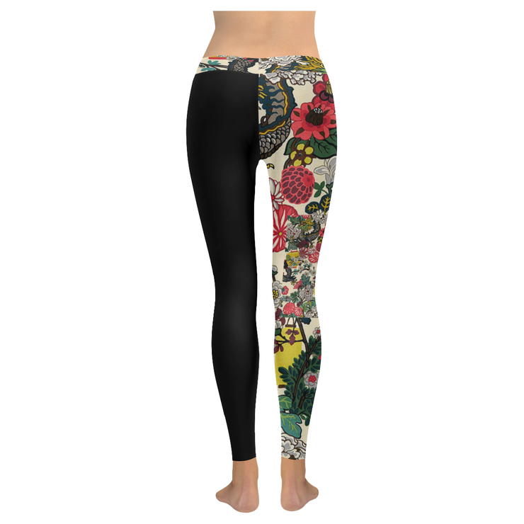 Japanese Flowers Low Rise Leggings