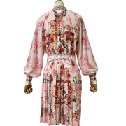 Floral Pleated Shirt Dress