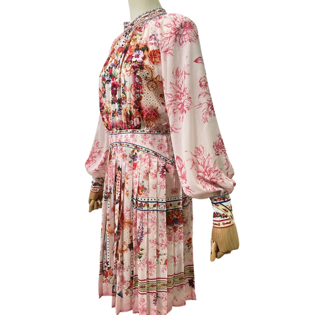 Floral Pleated Shirt Dress