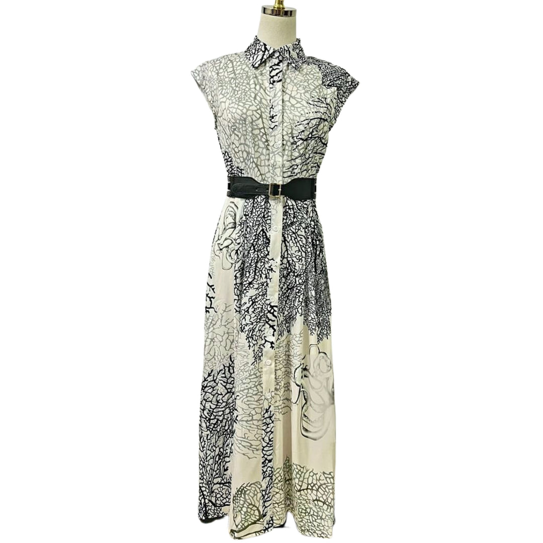 Floral Pleated Collar Dress DALIA MACPHEE Floral Pleated Collar Dress DALIA MACPHEE