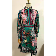 Tie Neck Printed Woven Dress