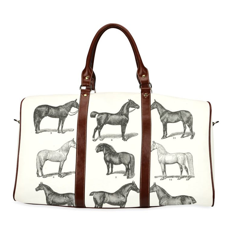 Vintage Horse Print Travel Bag