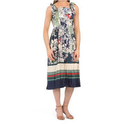 dalia macphee tie neck printed midi dress Tie Neck Printed Midi Dress